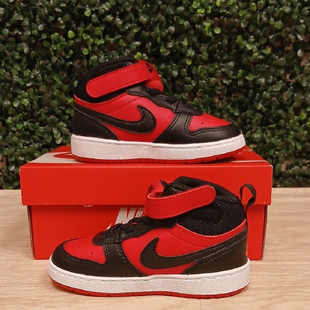 Nike Kids Red and Black Court Borough Mid 2